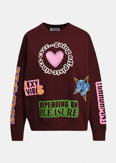 Hovedbilde Kampus Printed Sweatshirt Burgundy/Multicolor ...