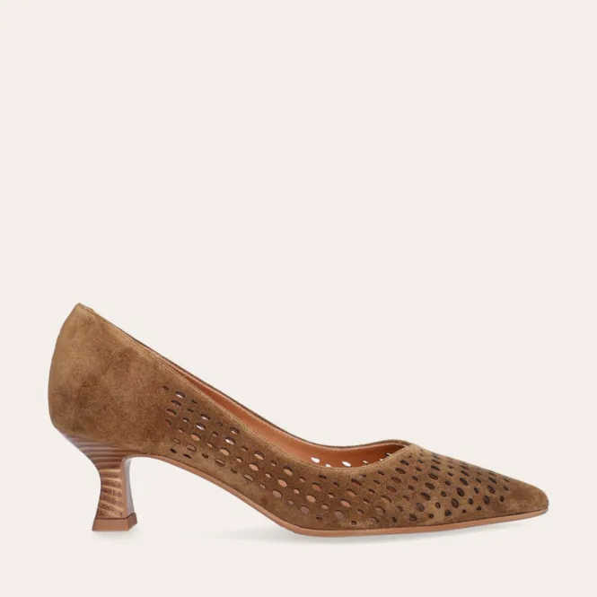 Hovedbilde A9458 Tabac babysilk Suede Brown Pumps Billi Bi