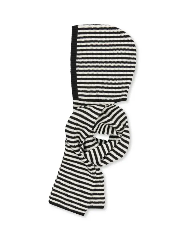 One Wool Freja  Hooded Scarf Black/Vanilla Ice Mads Nørgaard