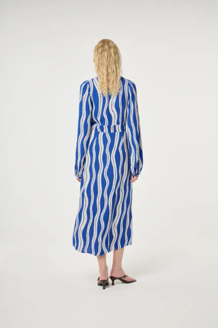 Hovedbilde Ana Dress Cozy White/ Cobalt Kjole Fabienne ...