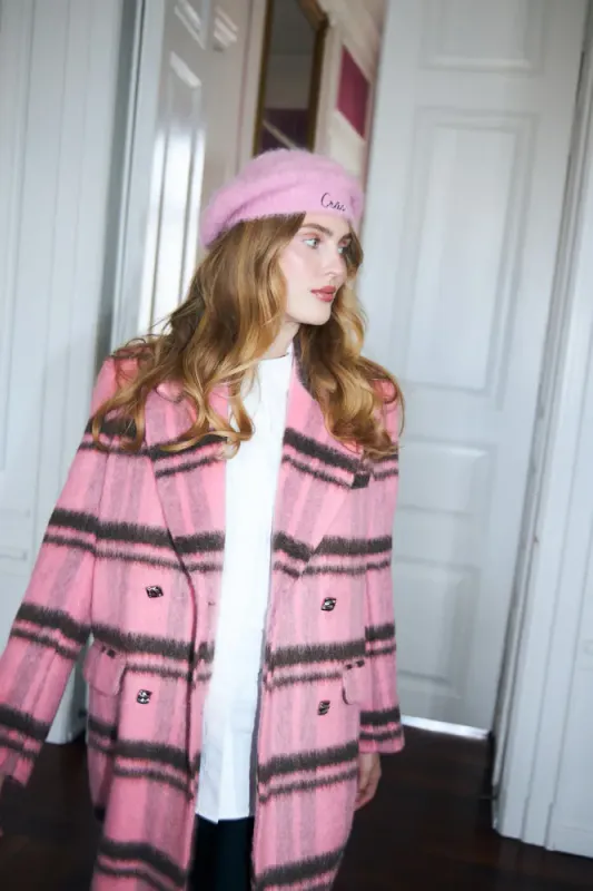 Sloanecras Coat Pink Check Cras