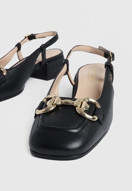Hovedbilde Bukela Pear Slingback Pumps Med Gullspenne