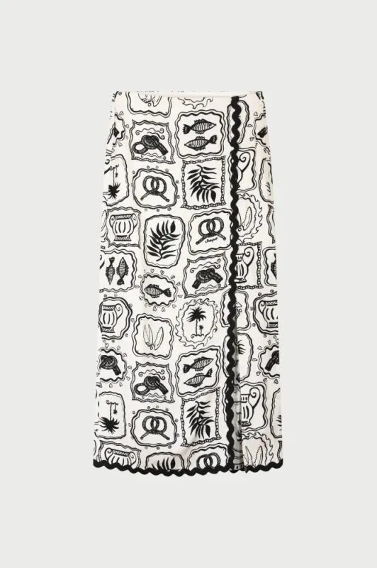 Tila Skirt Cozy White/ Black Fabienne Chapot