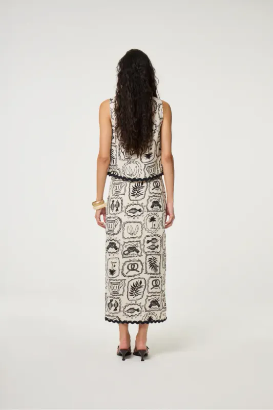 Tila Skirt Cozy White/ Black Fabienne Chapot