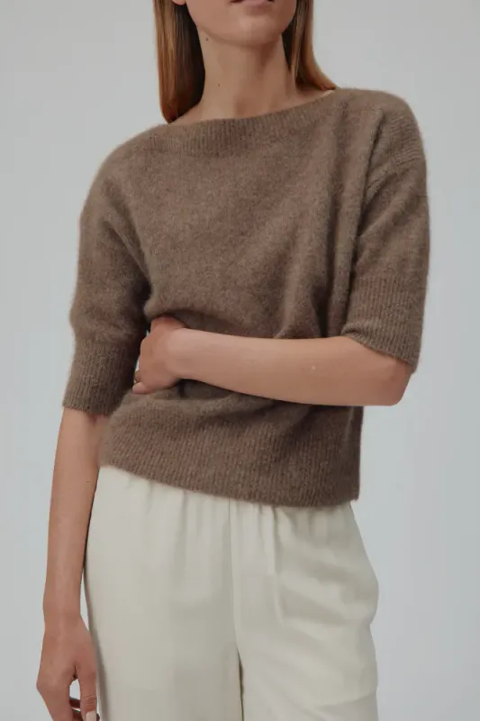 Moi Sweater Acorn Melange Brown Six Ámes