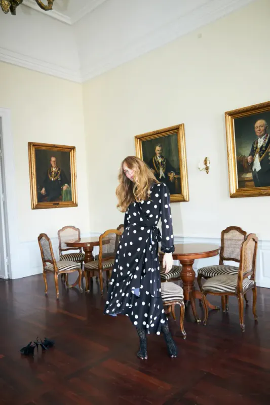 Laracras Dress Black White Dot Cras