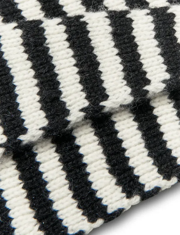 One Wool Momo Stripe Scarf Black/Vanilla Ice Mads Nørgaard
