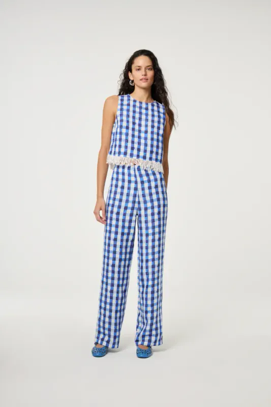 Maxime Top Blue Check-In Fabienne Chapot