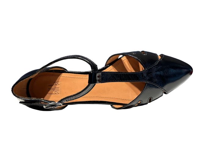Hovedbilde Billi Bi A8405 Svart lakk ballerina med reimer