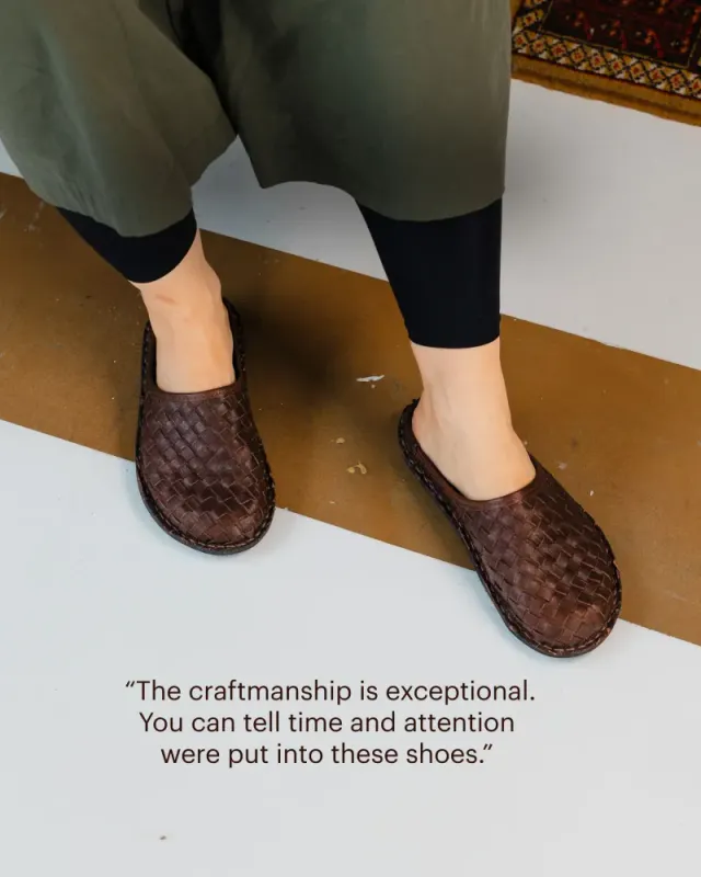 Roma Woven Leather Cocoa Brown Viba
