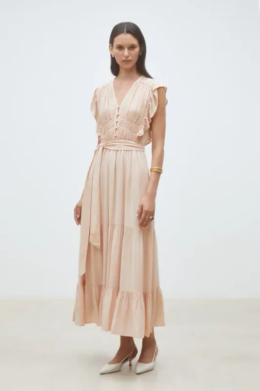 Coraly Midi Dress Nude Suncoo Paris